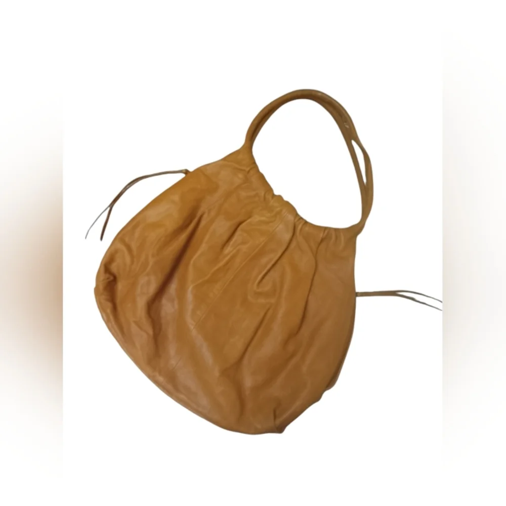 Nordstrom Tan Leather Hobo Bag Slouchy Shoulder Purse Soft Leather Boho - Picture 2 of 6